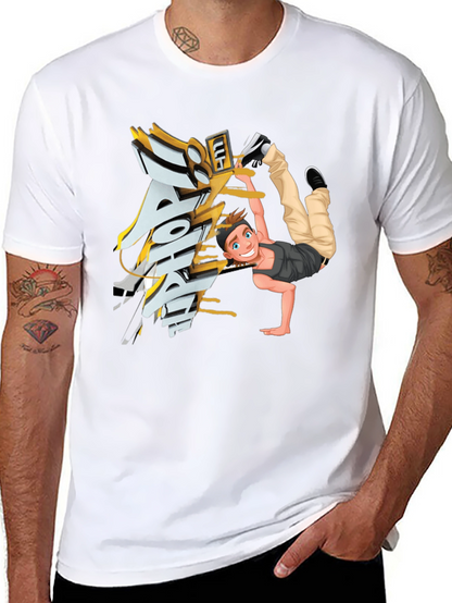 Cool Cartoon Dancer Graphic T-Shirt