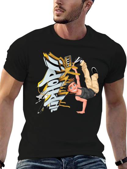 Cool Cartoon Dancer Graphic T-Shirt