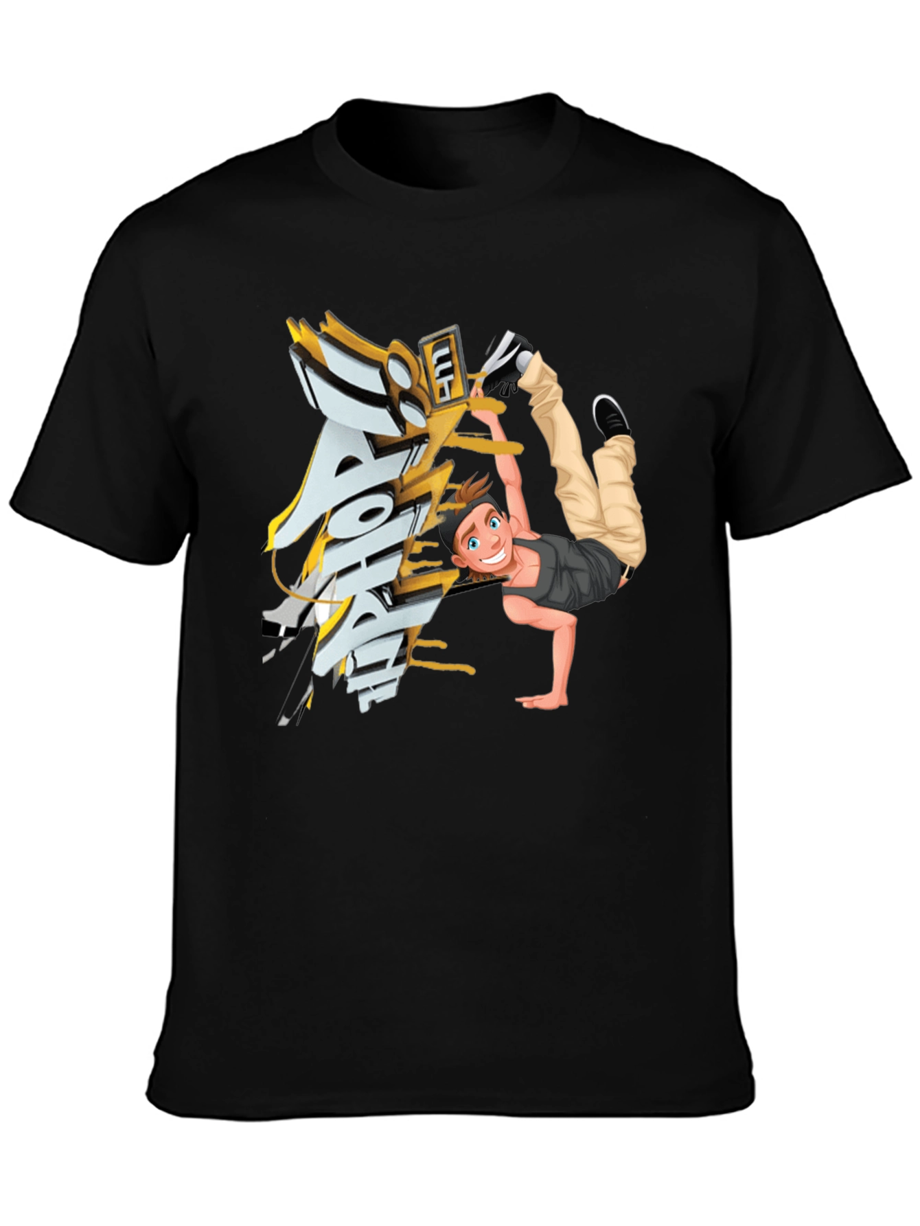 Cool Cartoon Dancer Graphic T-Shirt