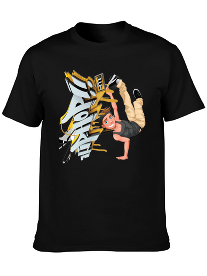 Cool Cartoon Dancer Graphic T-Shirt