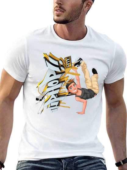 Cool Cartoon Dancer Graphic T-Shirt