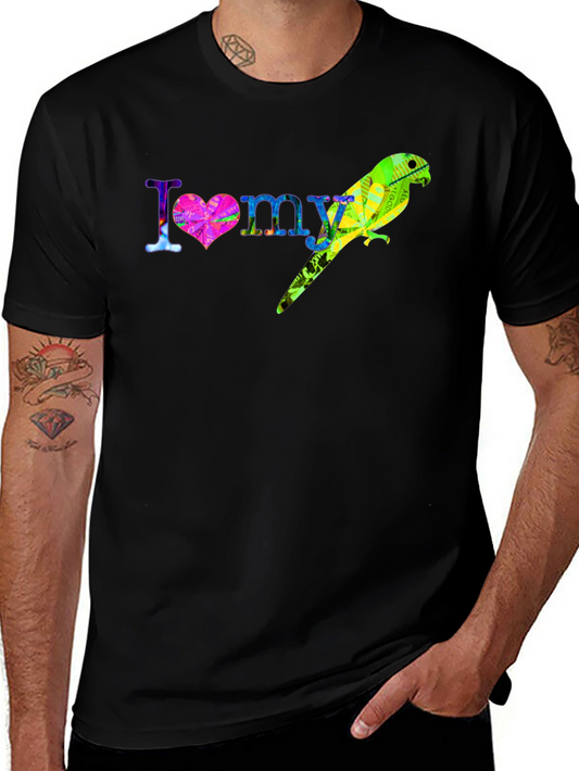 I Love My Parrot T-Shirt Colorful Bird Tee