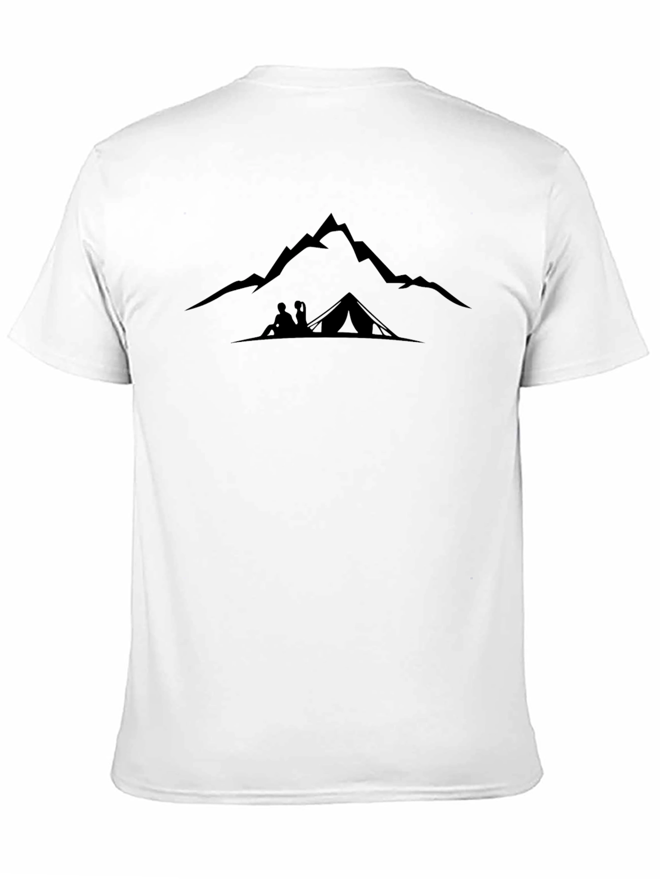Mountains & Tent Graphic Tee - Black
