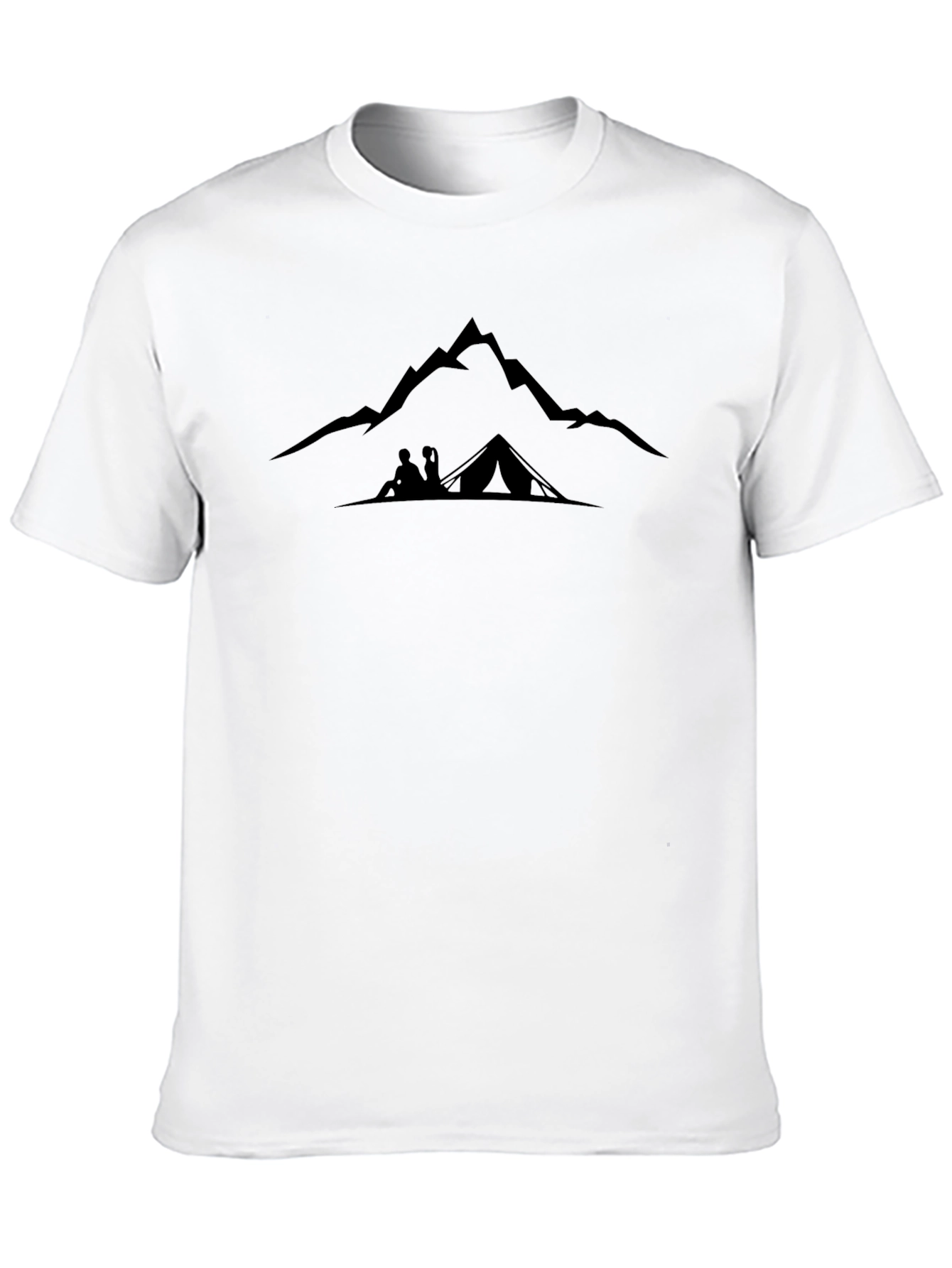 Mountains & Tent Graphic Tee - Black