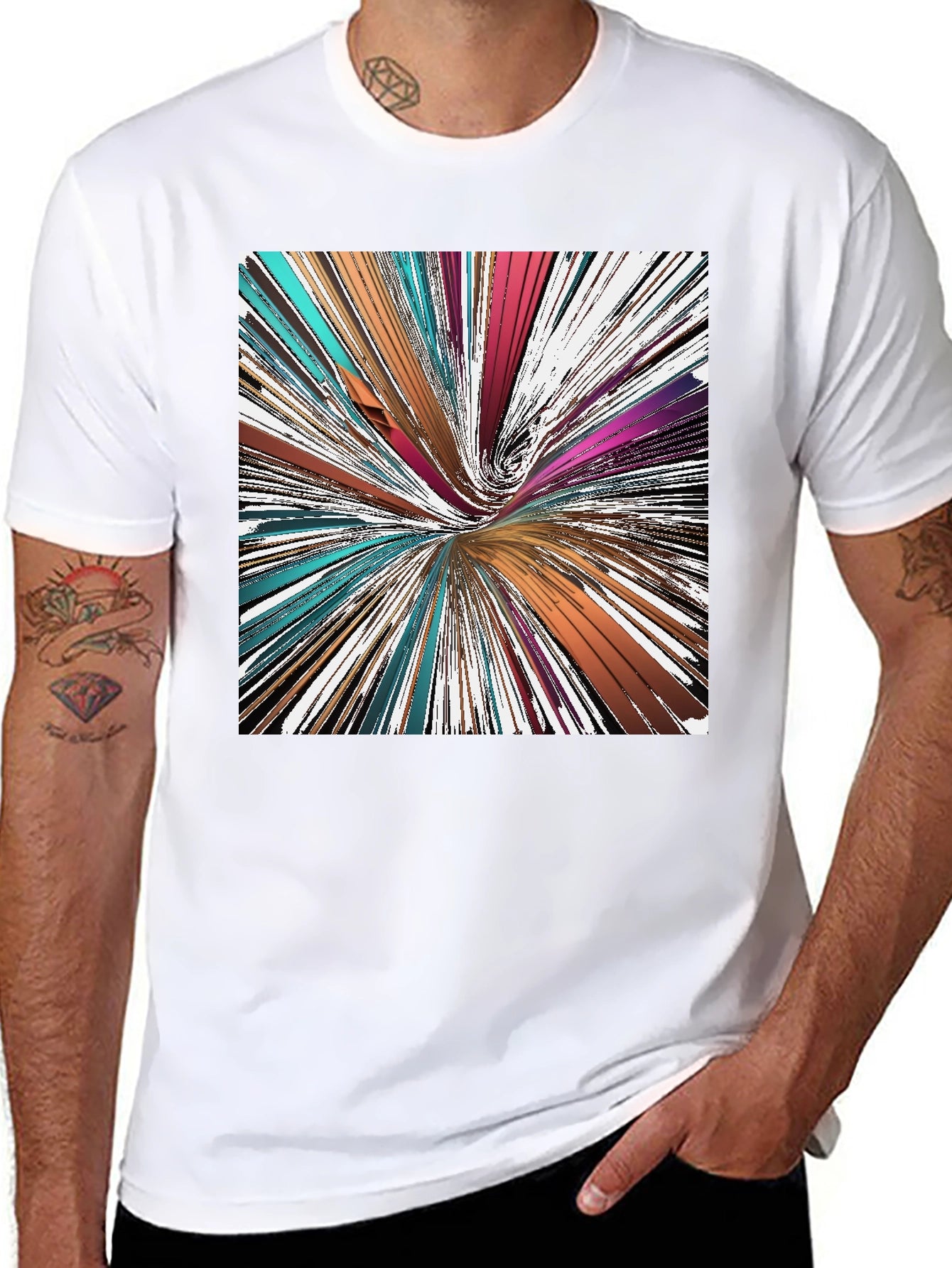 Abstract Swirl Graphic Tee - Modern Art Shirt