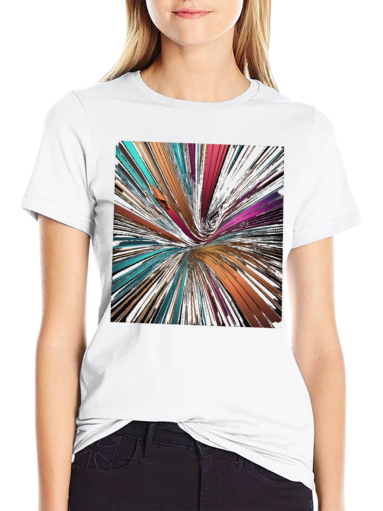 Abstract Swirl Graphic Tee - Modern Art Shirt