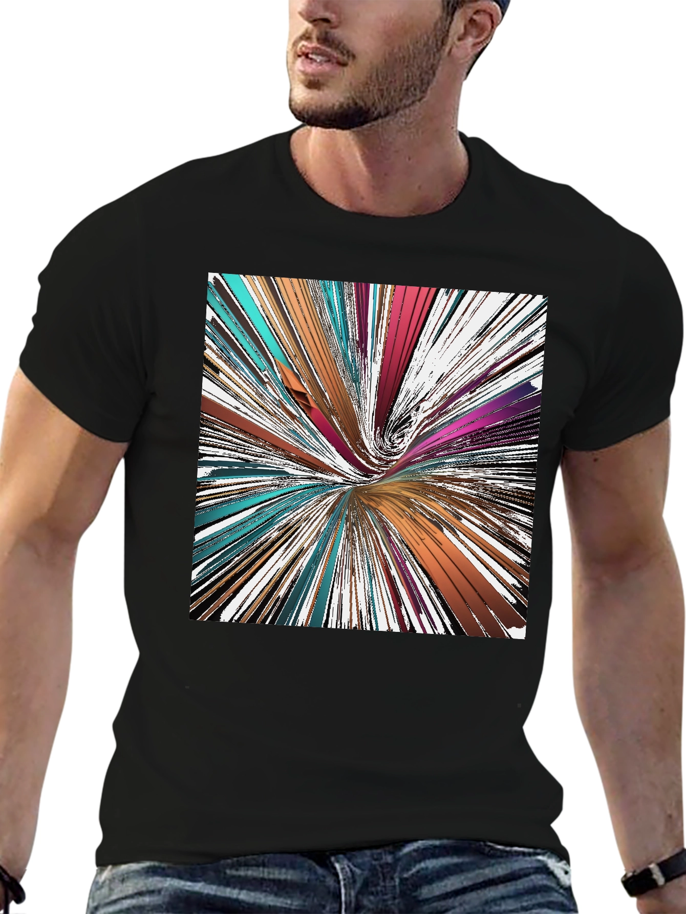 Abstract Swirl Graphic Tee - Modern Art Shirt