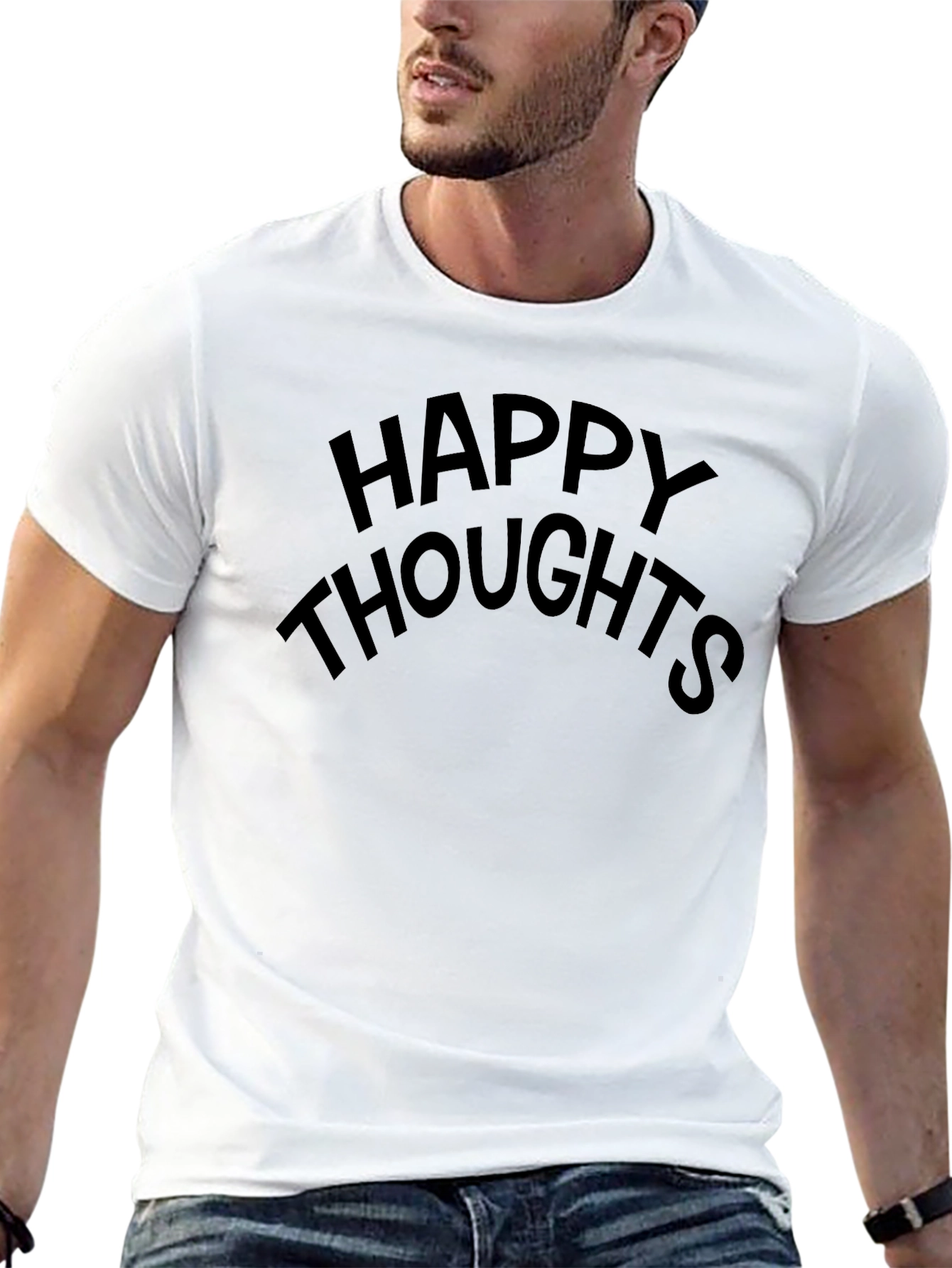 Happy Thoughts Black Crew Neck Tee