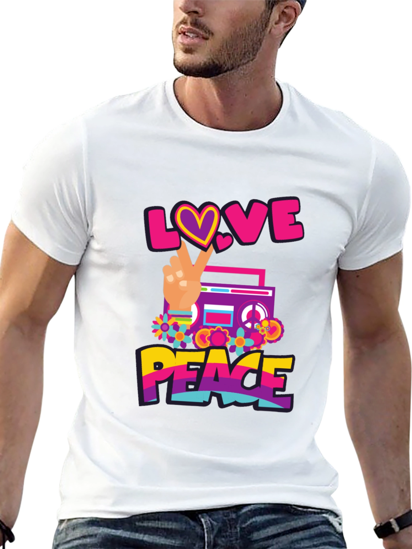 Love and Peace Graphic T-Shirt