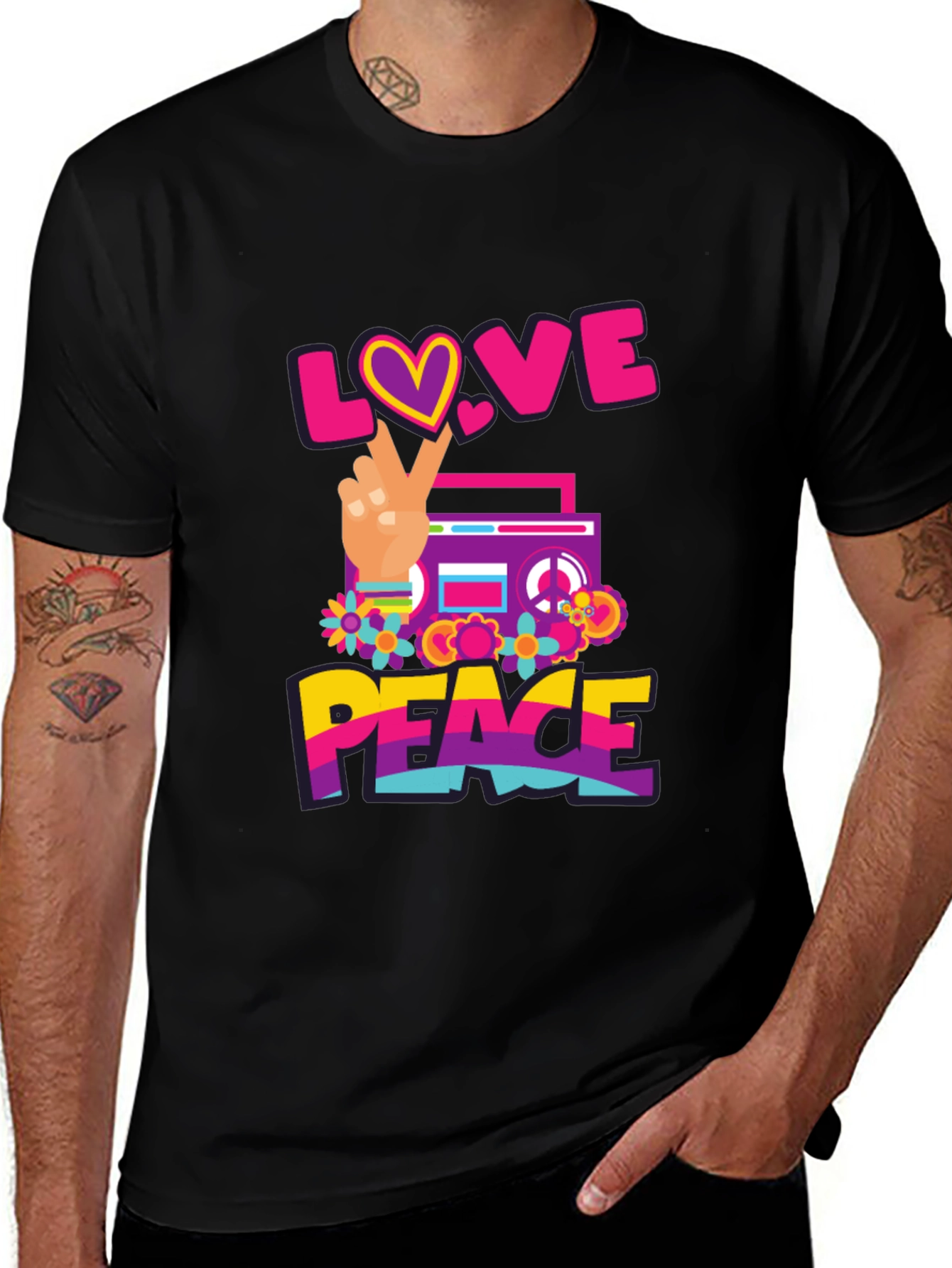 Love and Peace Graphic T-Shirt