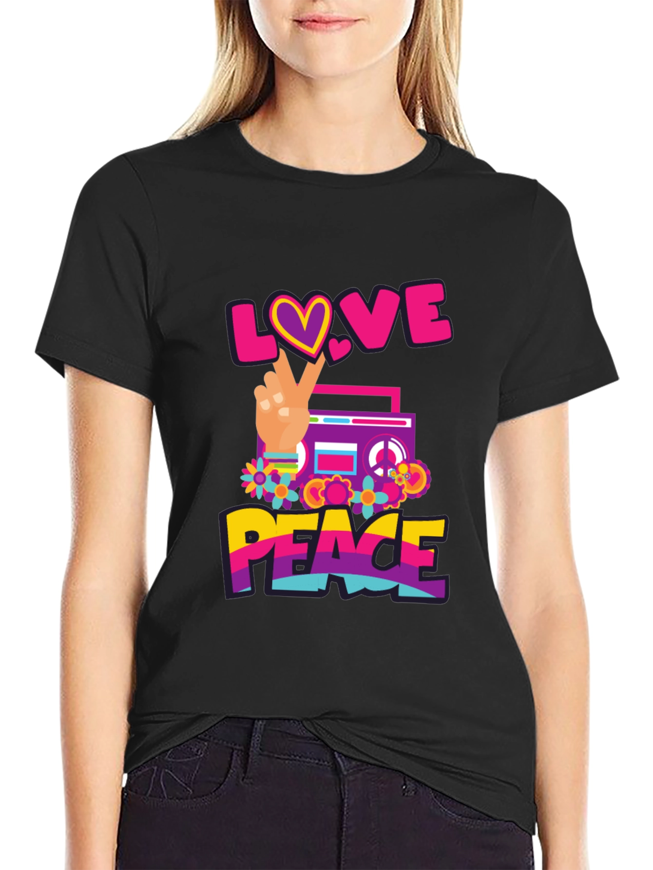Love and Peace Graphic T-Shirt