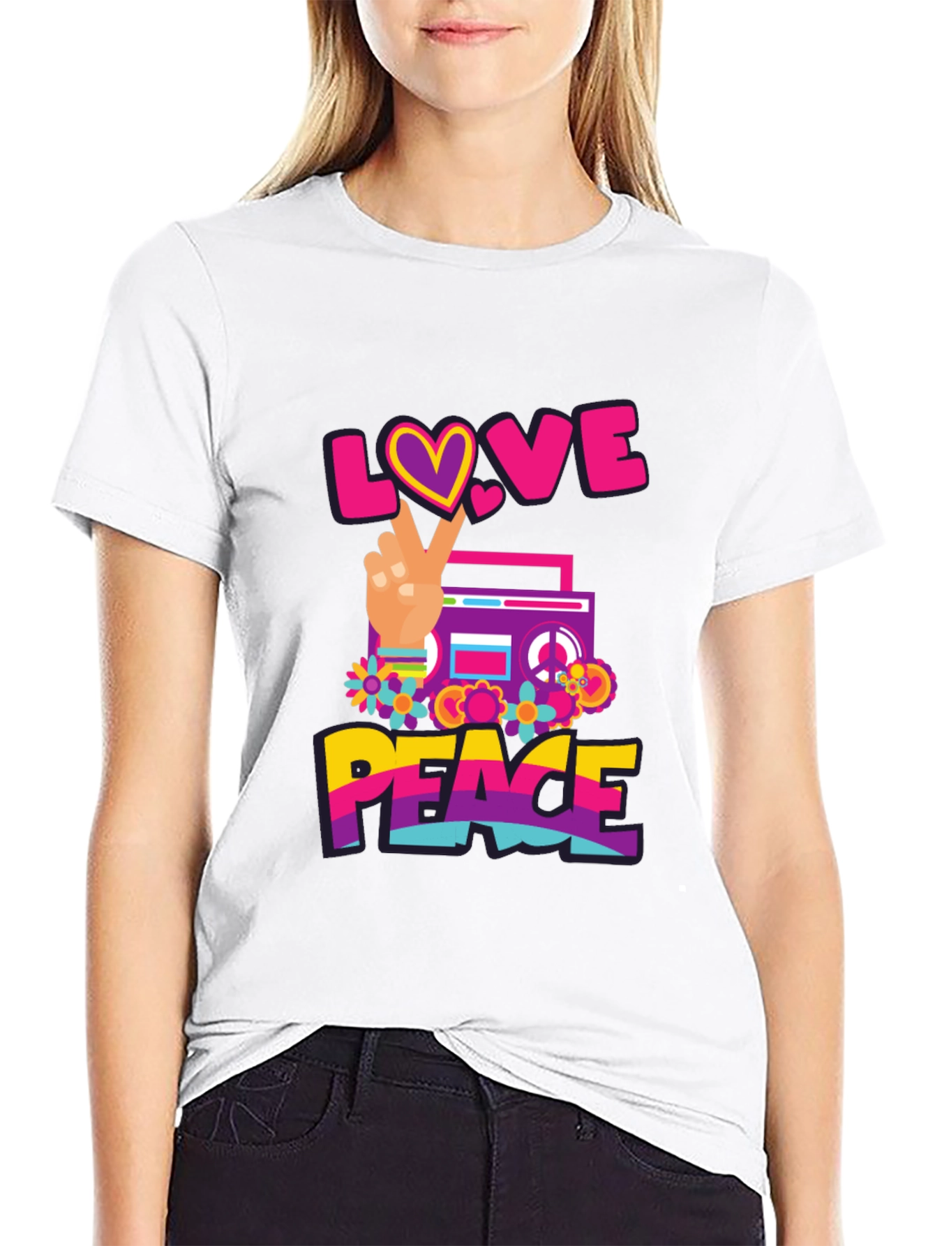 Love and Peace Graphic T-Shirt