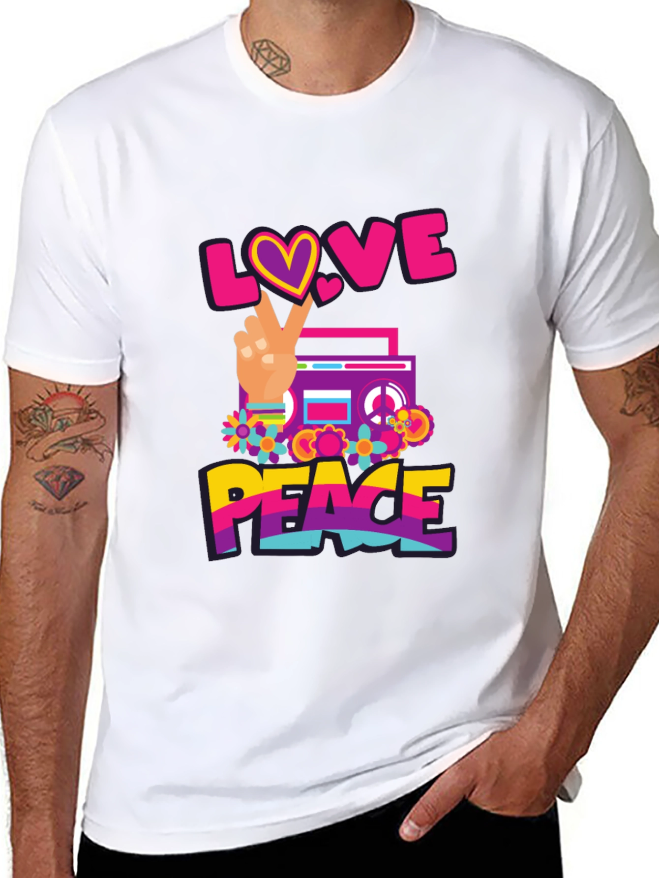 Love and Peace Graphic T-Shirt