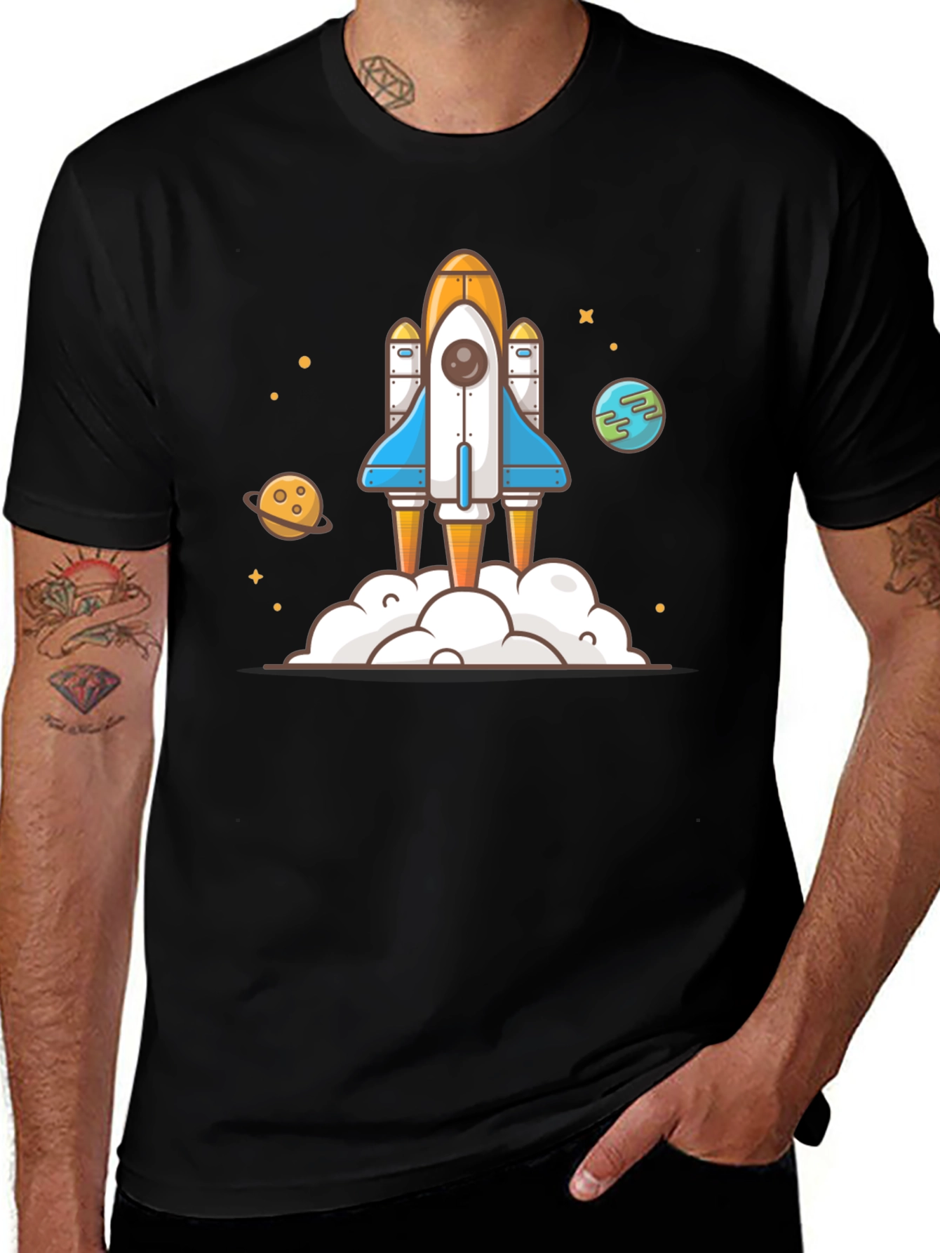 Rocket Launch Graphic Tee - Space Adventure Shirt