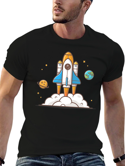 Rocket Launch Graphic Tee - Space Adventure Shirt