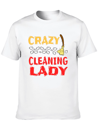 Crazy Cleaning Lady Graphic T-Shirt