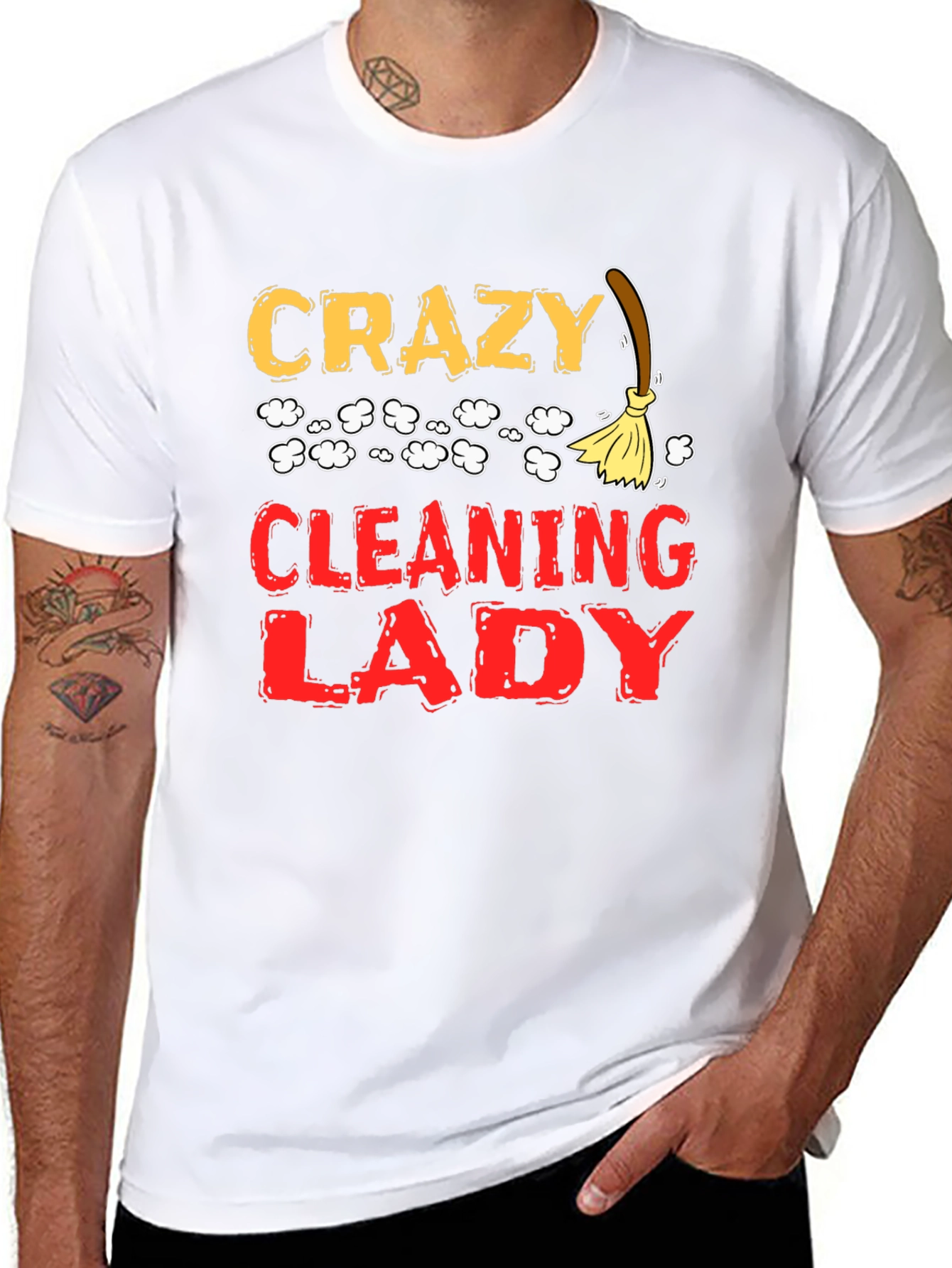 Crazy Cleaning Lady Graphic T-Shirt