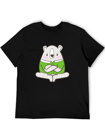 Meditating Bear Graphic Tee - Cool & Casual