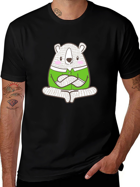 Meditating Bear Graphic Tee - Cool & Casual