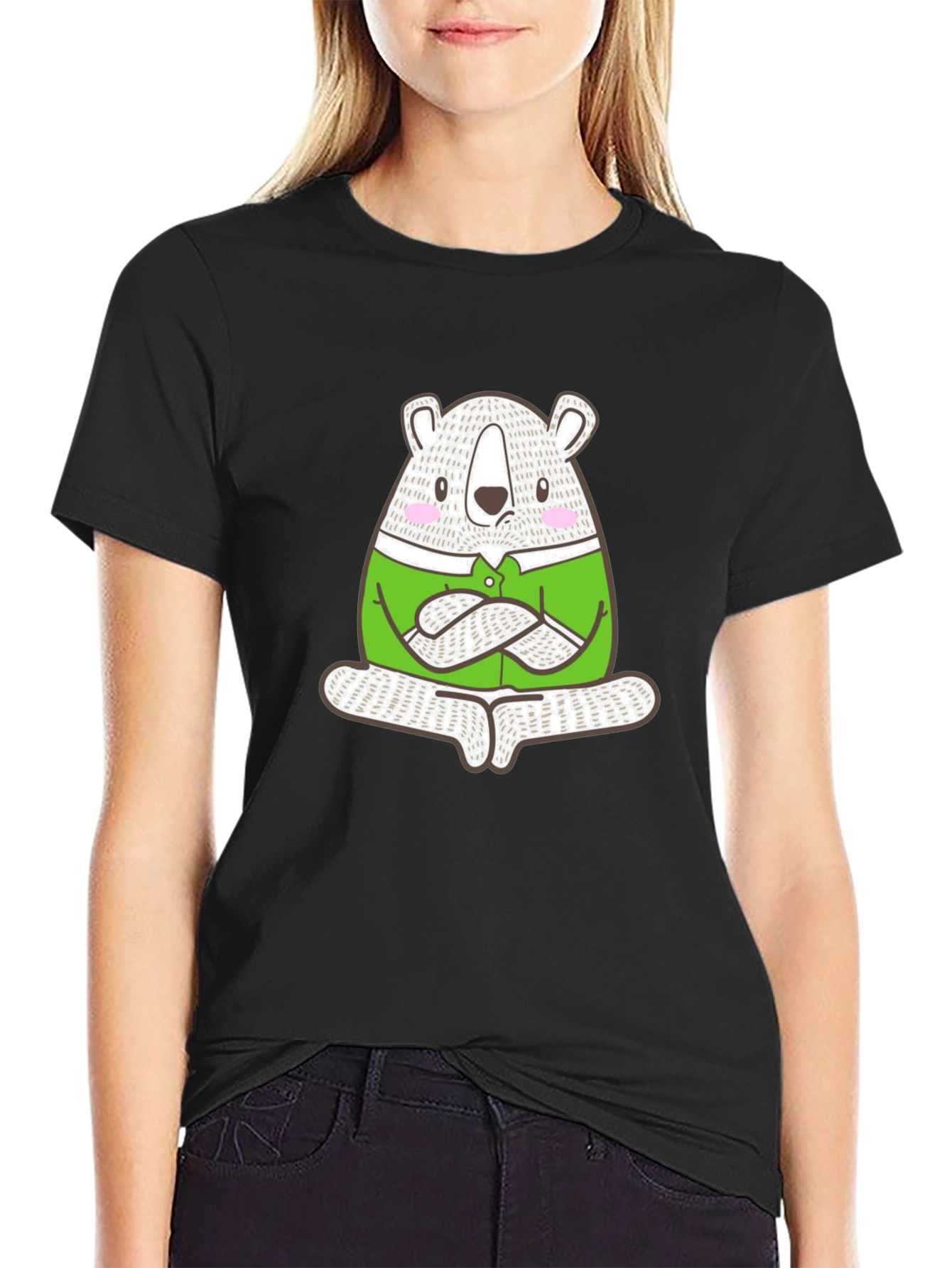 Meditating Bear Graphic Tee - Cool & Casual
