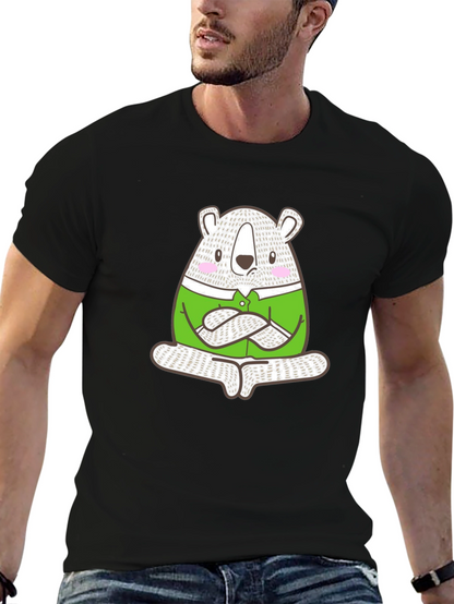 Meditating Bear Graphic Tee - Cool & Casual