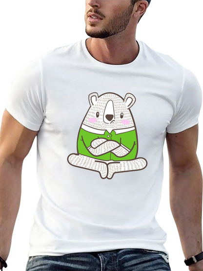 Meditating Bear Graphic Tee - Cool & Casual