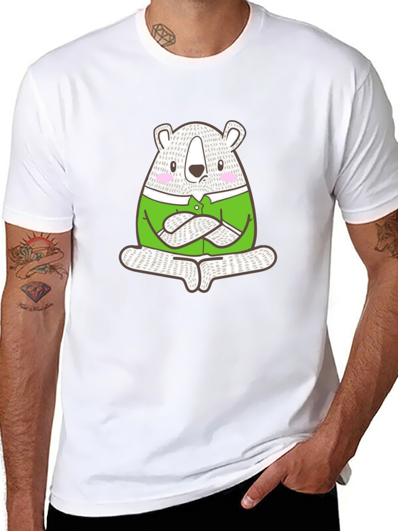 Meditating Bear Graphic Tee - Cool & Casual