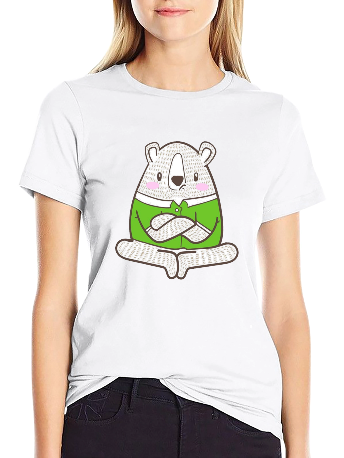 Meditating Bear Graphic Tee - Cool & Casual