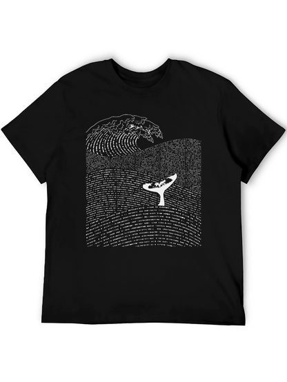 Whale Wave Graphic T-Shirt - Black Cotton Tee