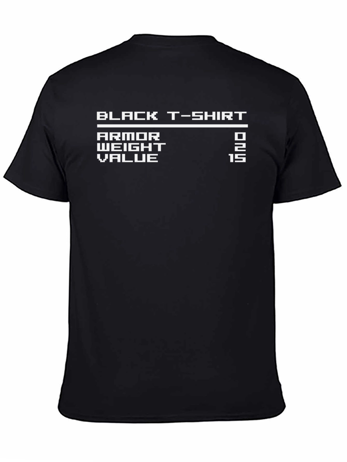 Black T-Shirt RPG Game Stats Graphic Tee
