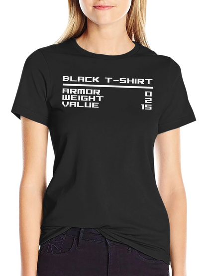 Black T-Shirt RPG Game Stats Graphic Tee