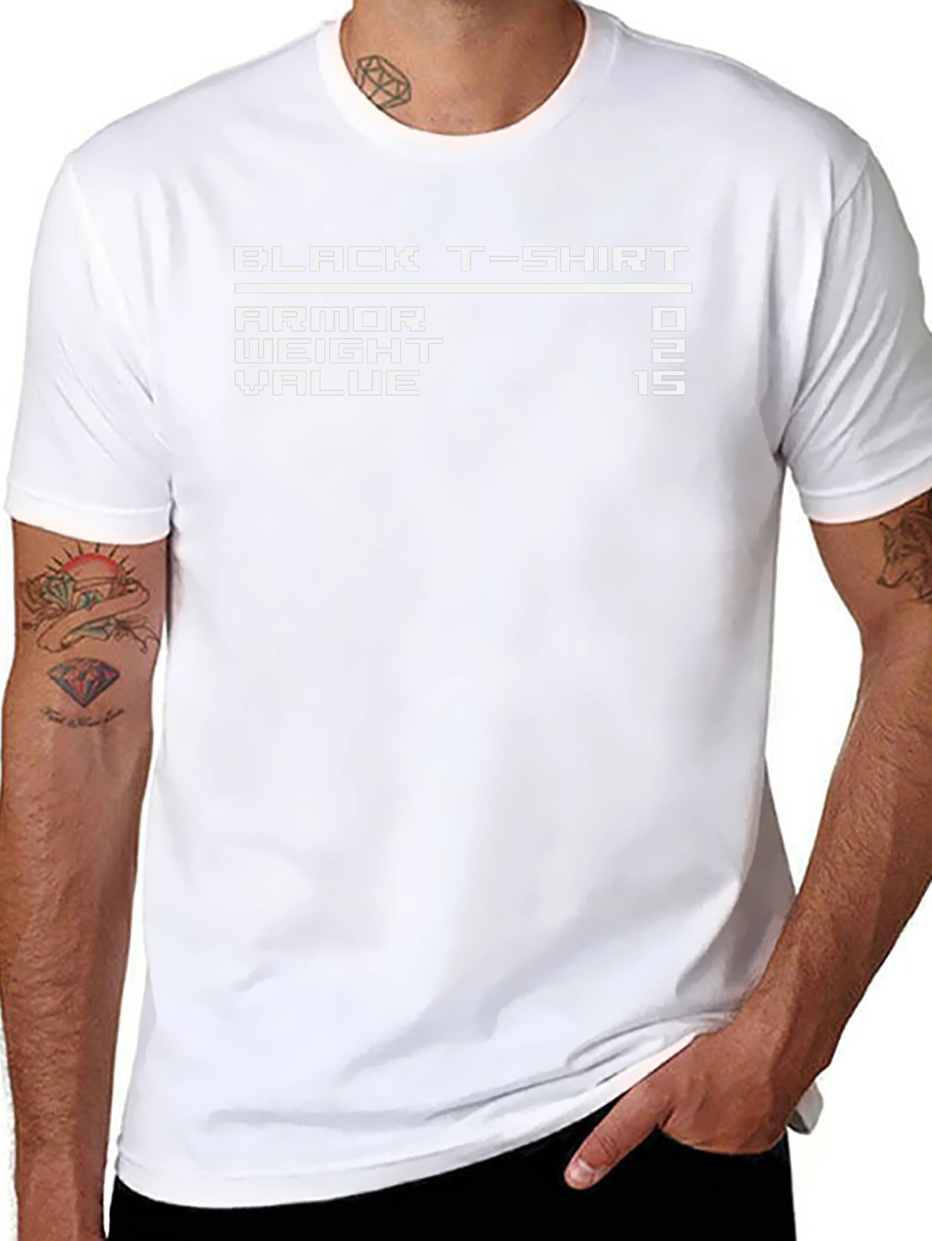 Black T-Shirt RPG Game Stats Graphic Tee