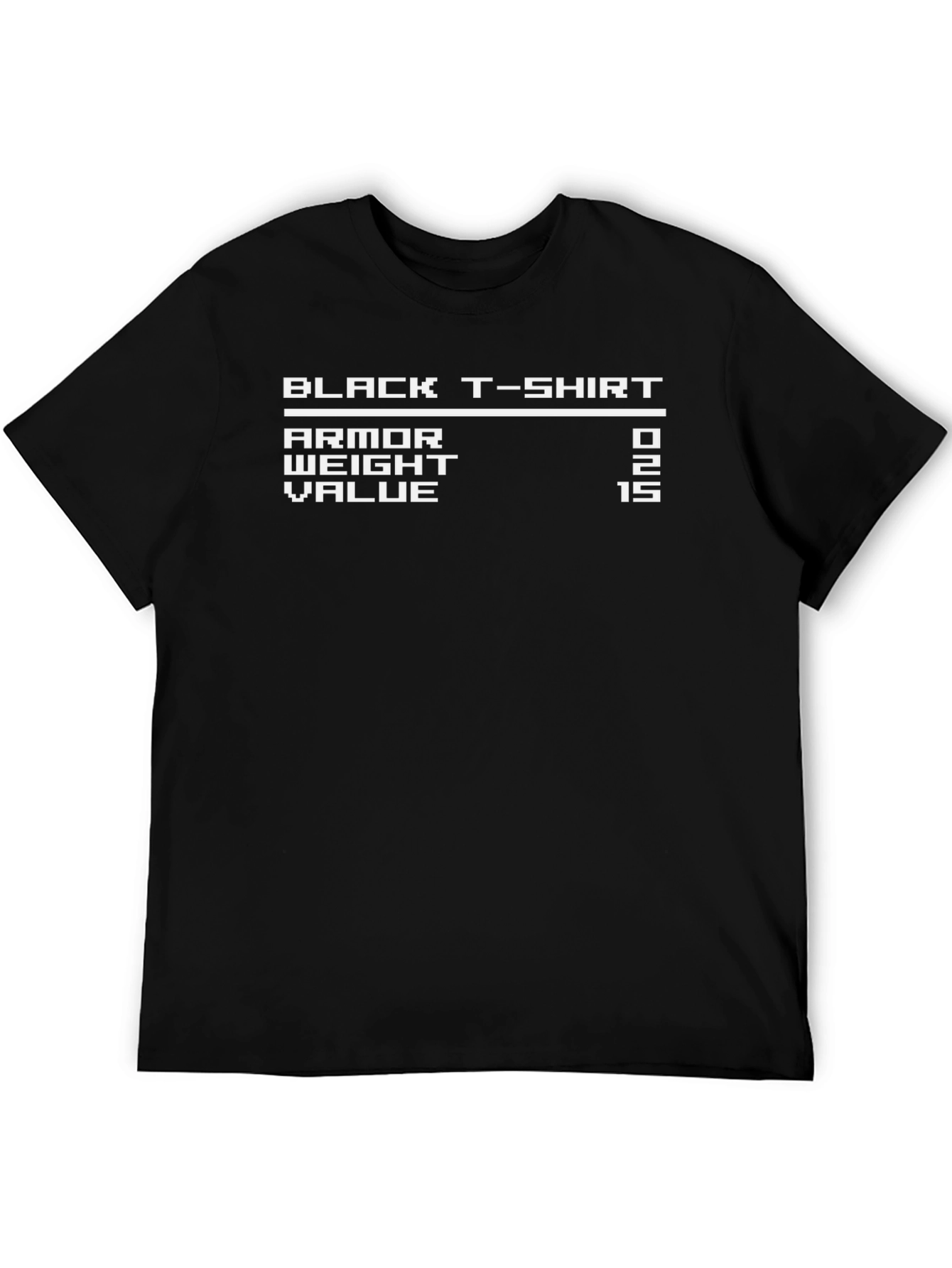 Black T-Shirt RPG Game Stats Graphic Tee