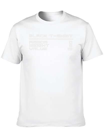 Black T-Shirt RPG Game Stats Graphic Tee
