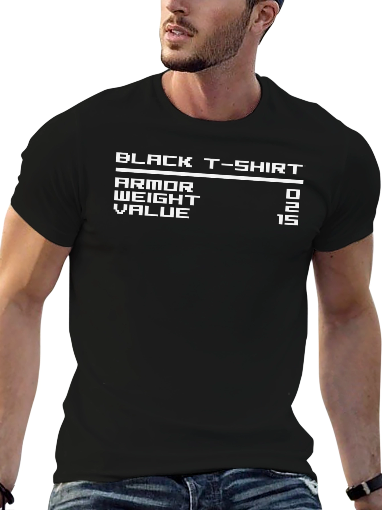 Black T-Shirt RPG Game Stats Graphic Tee