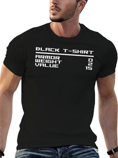 Black T-Shirt RPG Game Stats Graphic Tee