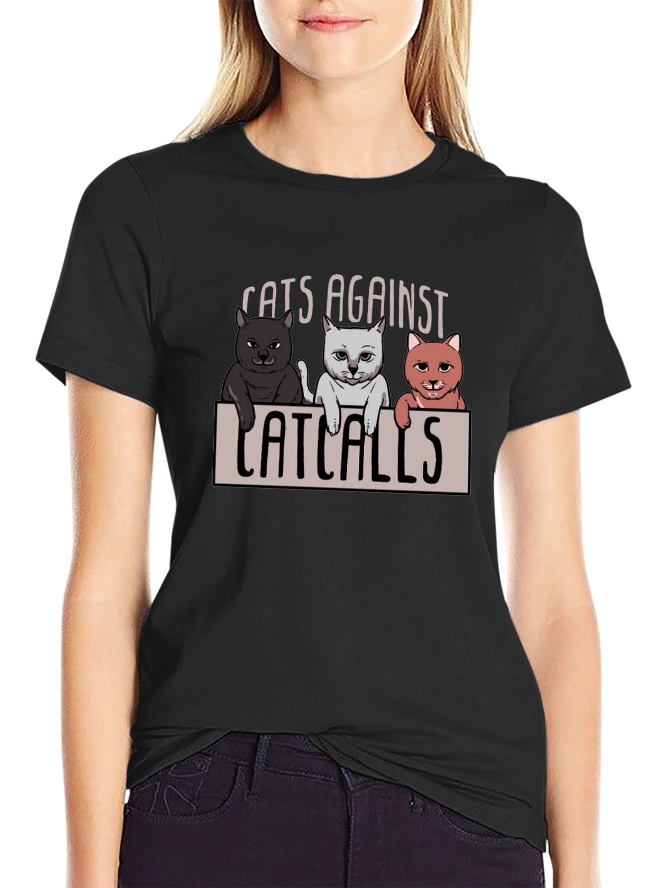 Cats Against Catcalls T-Shirt - Unisex Cotton Tee