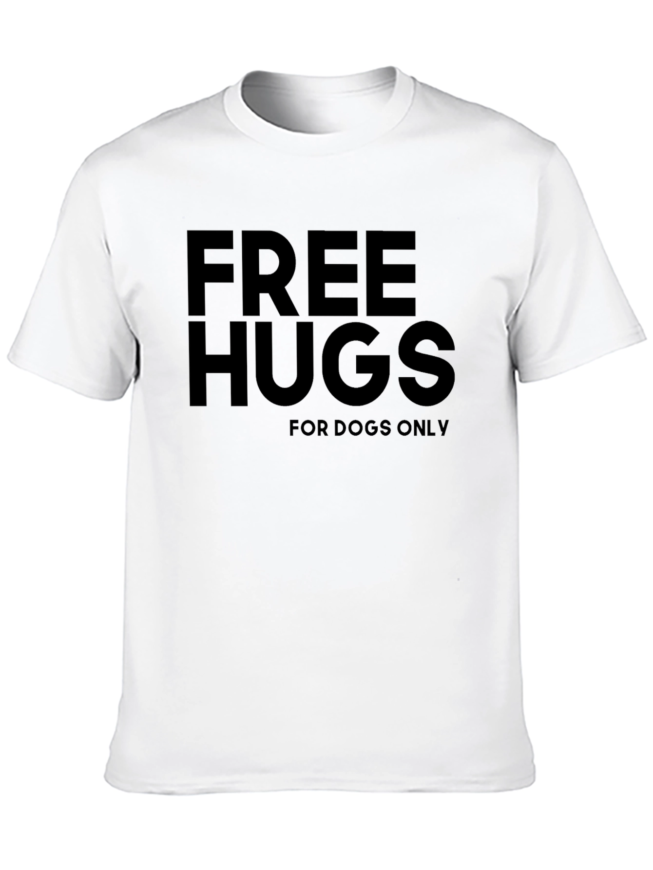 Free Hugs for Dogs Only Black T-Shirt