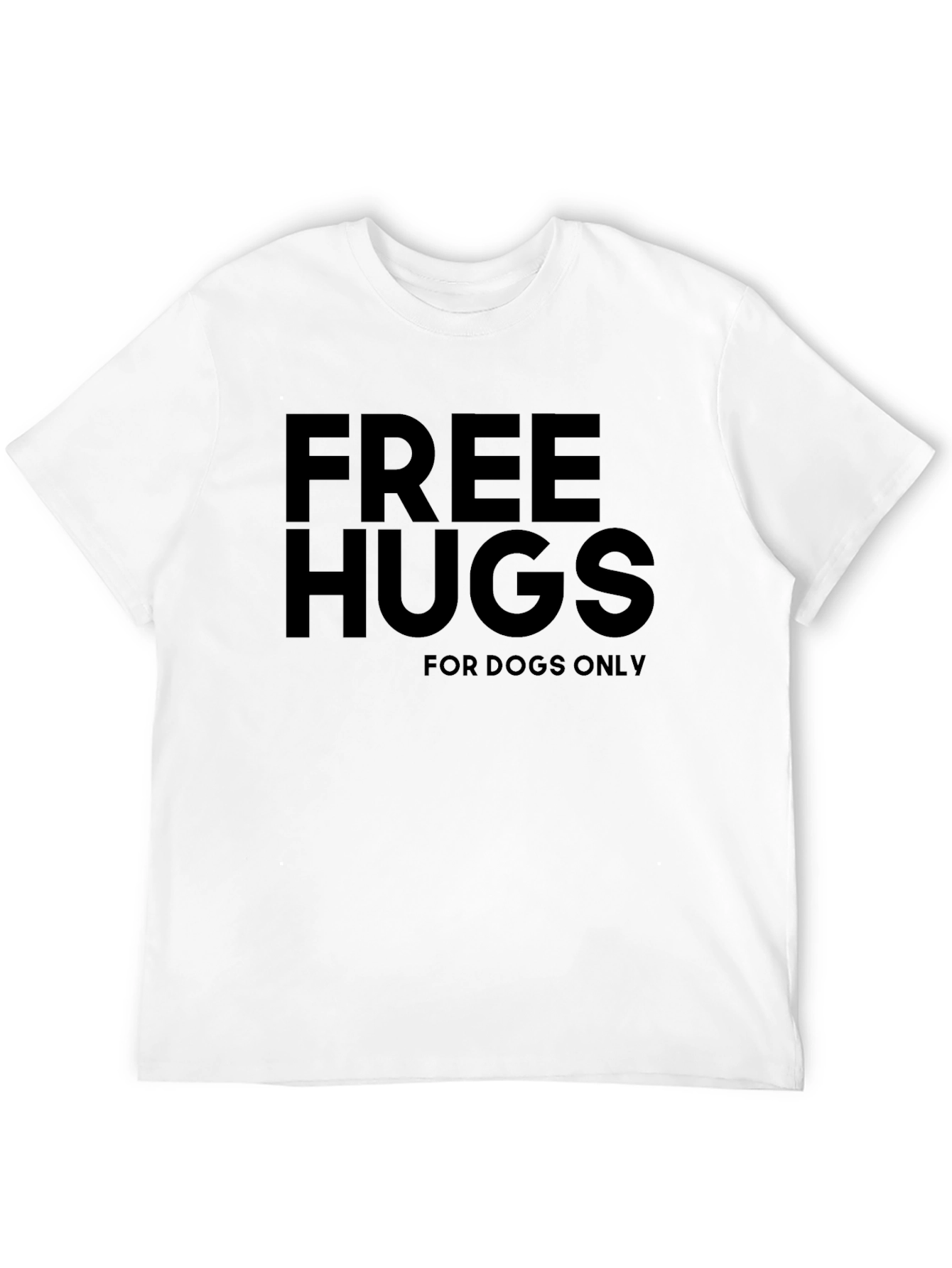 Free Hugs for Dogs Only Black T-Shirt