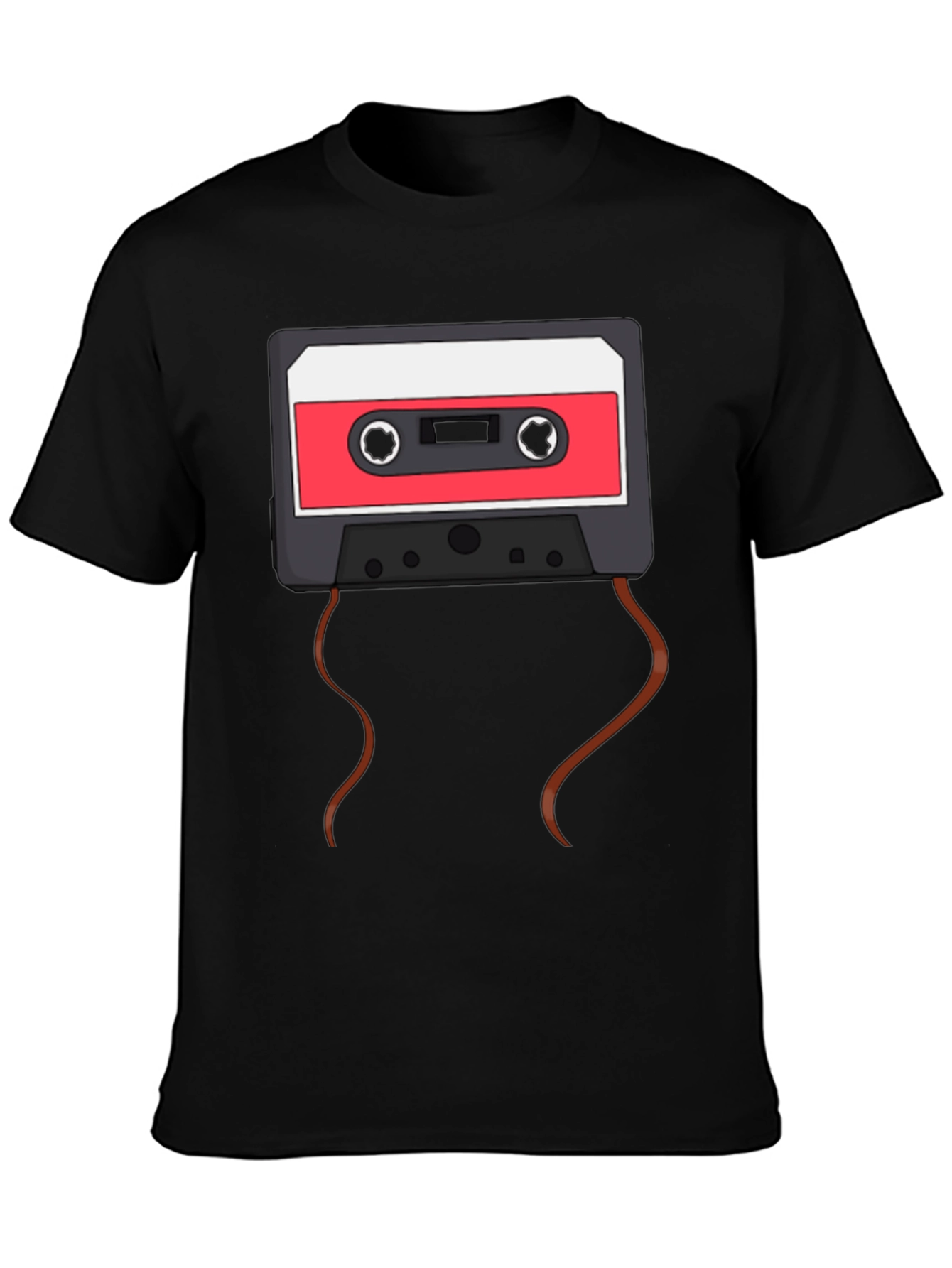 Retro Cassette Tape Graphic T-Shirt - Black