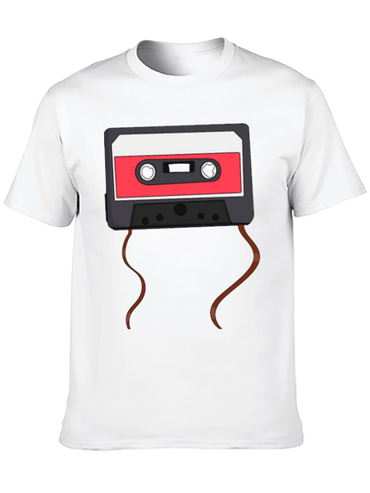 Retro Cassette Tape Graphic T-Shirt - Black
