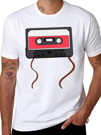 Retro Cassette Tape Graphic T-Shirt - Black