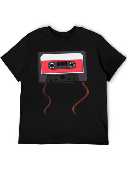 Retro Cassette Tape Graphic T-Shirt - Black