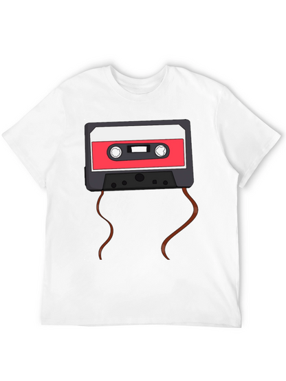 Retro Cassette Tape Graphic T-Shirt - Black
