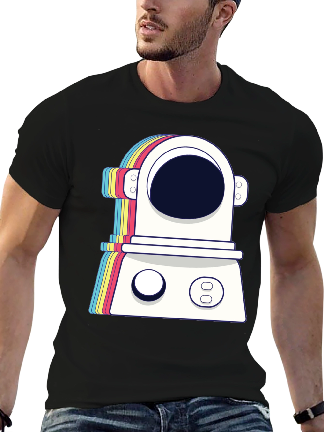Retro Spaceman Graphic Tee - Trendy Astronaut T-Shirt