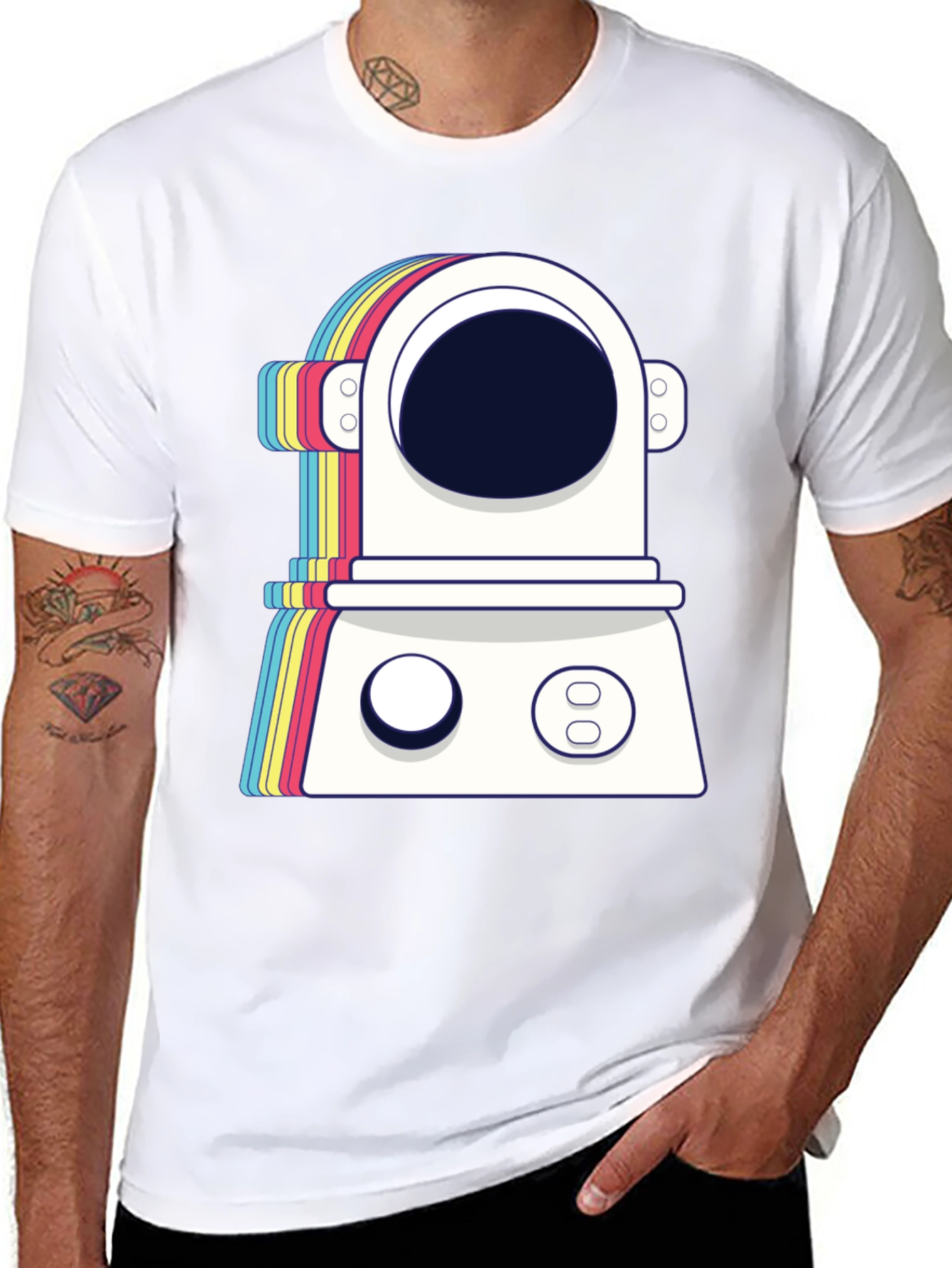 Retro Spaceman Graphic Tee - Trendy Astronaut T-Shirt