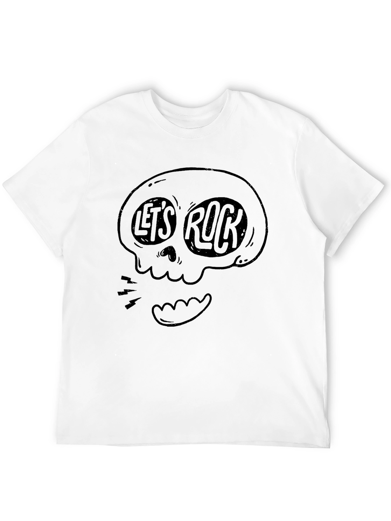 Lets Rock Graphic Tee - Skull Design
