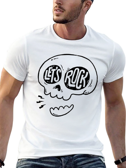 Lets Rock Graphic Tee - Skull Design