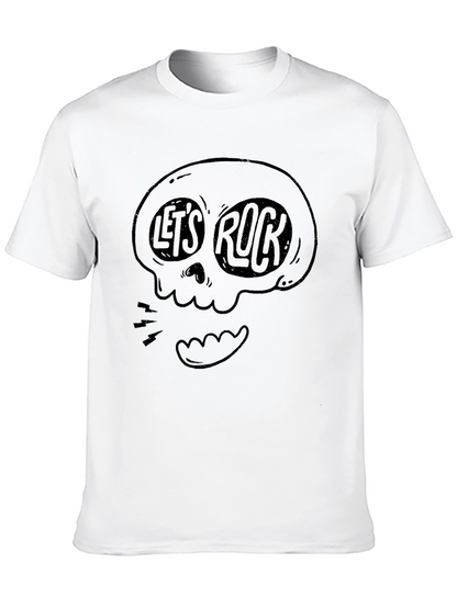 Lets Rock Graphic Tee - Skull Design