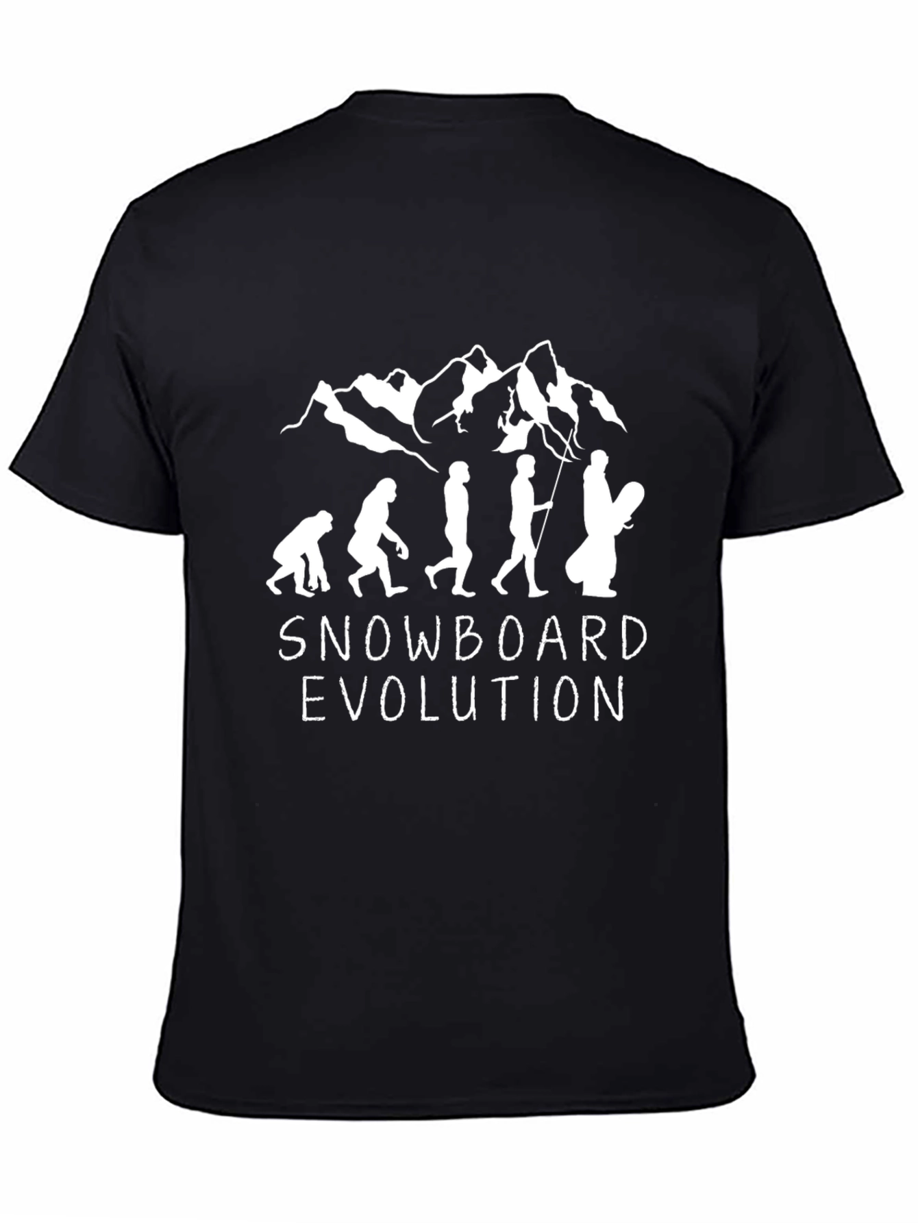 Snowboard Evolution Graphic Tee - Black Cotton T-Shirt